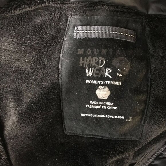 MOUNTAIN HARDWEAR - WOMEN'S MEDIUM - BLACK FULL ZIP HOODED DUCK DOWN PARKA COAT - Picture 8 of 9